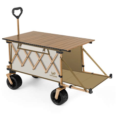 Collapsible Wagon Heavy Duty Wagons with Tailgate & Table & All-Terrai ...