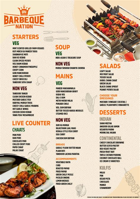 Barbeque Nation Menu, Menu for Barbeque Nation, Sector 16, Noida, Delhi NCR