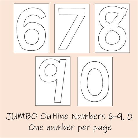 JUMBO Outline Numbers 6-9 and 0 • Teacha!