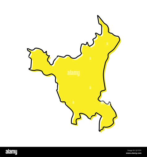 Simple outline map of Haryana is a state of India. Stylized minimal ...