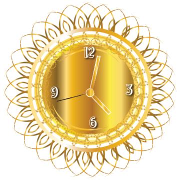 Clock Wall Art Wallpaper With Golden Design Background, Free New Year Picture 2023 Background ...