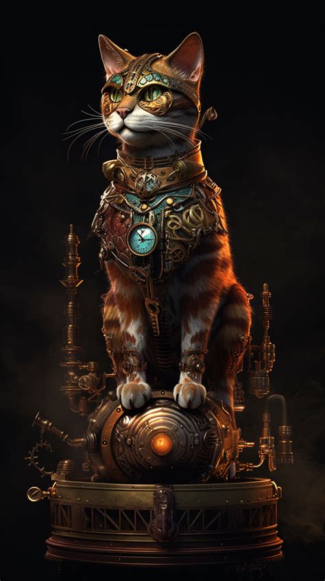 Steampunk cat created with AI by Amanda Church Steampunk Animals, Steampunk Cat, Steampunk ...