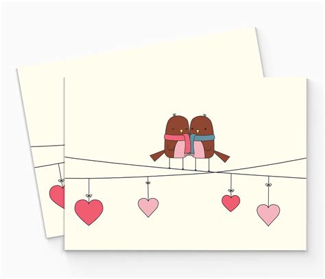 Birds Valentine Card Printable Valentines Day Card DIY Love Card Cute ...