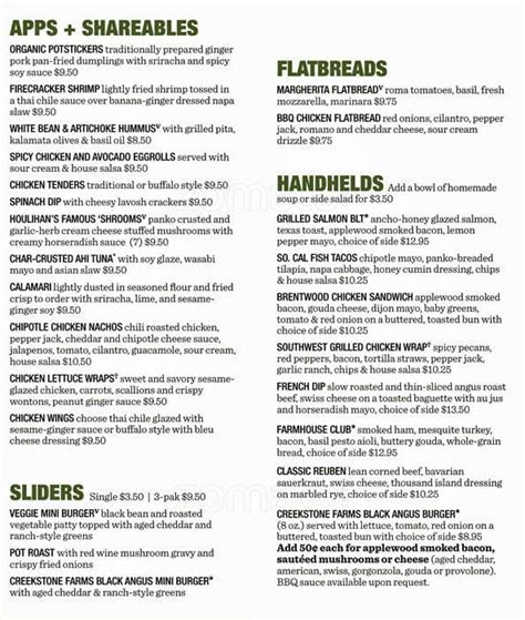 Houlihan's Restaurant Menu - Urbanspoon/Zomato