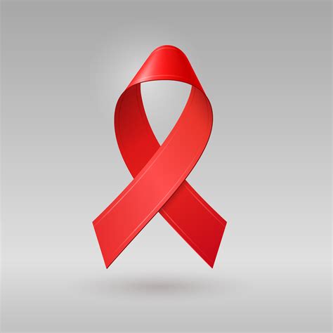 Realistic 3d red ribbon with shadow. Symbol for world AIDS HIV ...