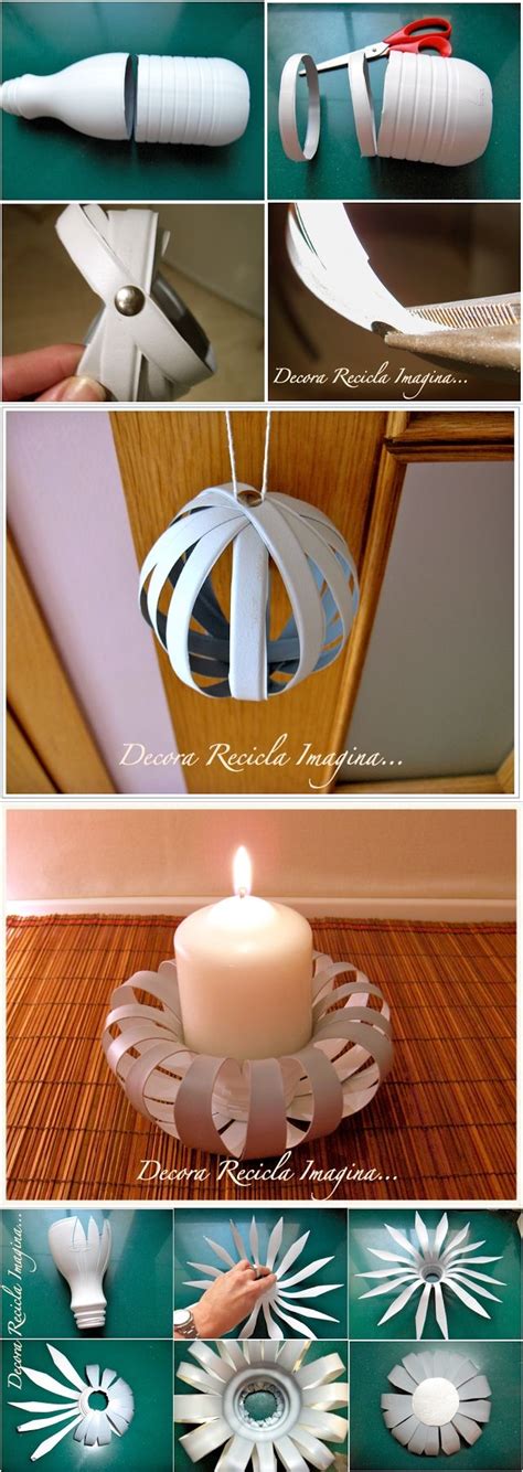 DIY Candle Holder from Plastic Bottle | Manualidades recicladas, Manualidades y Manualidades fáciles