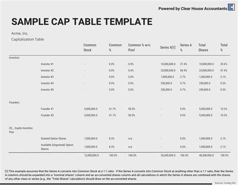 Cap Table Template - Printable Word Searches