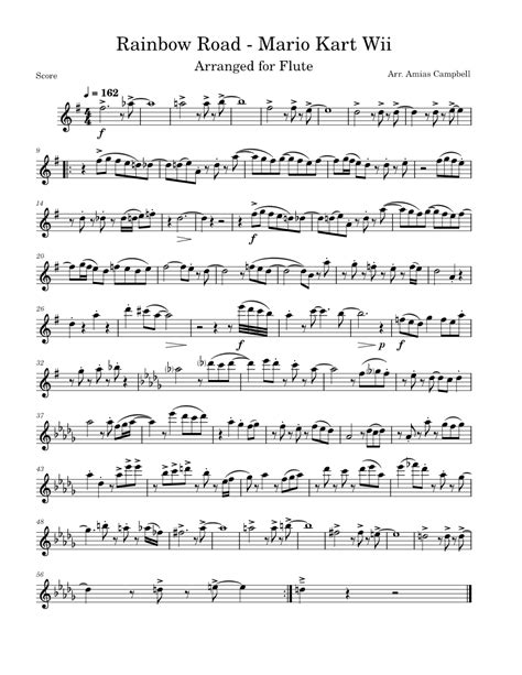 Mario Kart Wii – Rainbow Road, Arr. for Flute Sheet music for Trumpet in b-flat (Solo ...