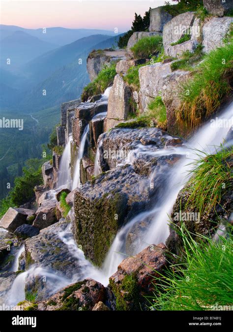 Pancava waterfall, Krkonose National Park, Giant Mountains National Park, Eastern Bohemia, Czech ...