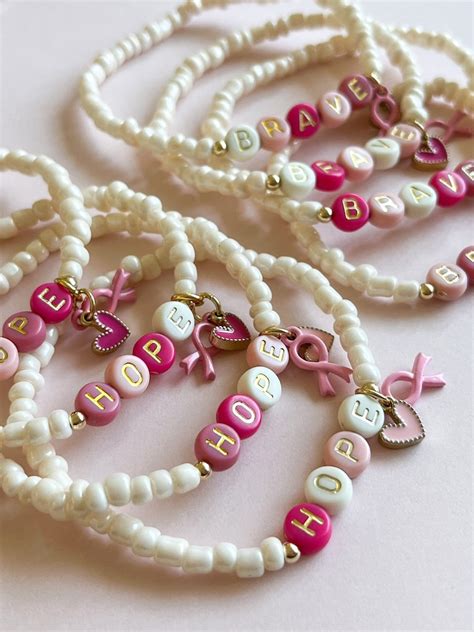 Breast Cancer Awareness Bracelet Hope Bracelet Breast - Etsy