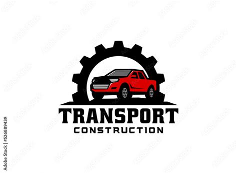 Truck logo vector for construction company. Vehicle equipment template ...