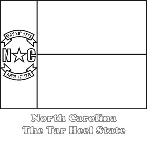 Large, Printable North Carolina State Flag to Color, from NETSTATE.COM