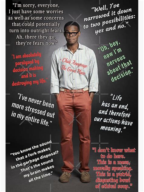 "Chidi Anagonye, The Good Place - Quotes " Sticker by nopemom | Redbubble