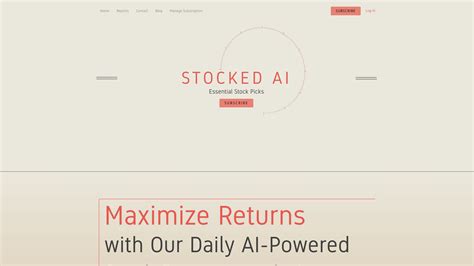 Stocked AI: Maximize profits with AI-driven, precise stock market recommendations