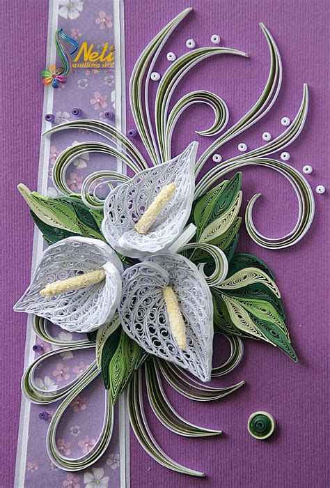 Neli Quilling Art: Calla lily - second | Paper quilling cards, Paper ...