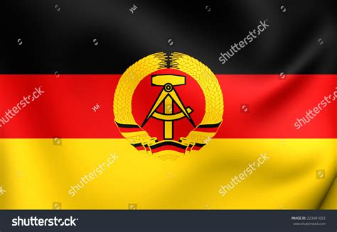 Flag German Democratic Republic Close Up Stock Illustration 223481653 ...