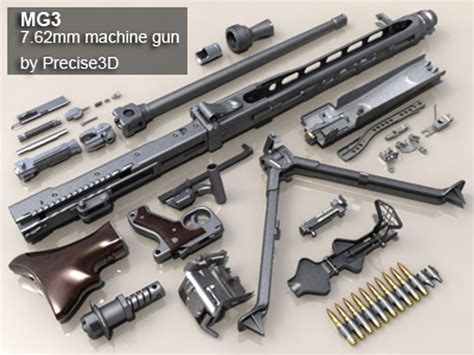 3d German Mg3 Machine Gun Model