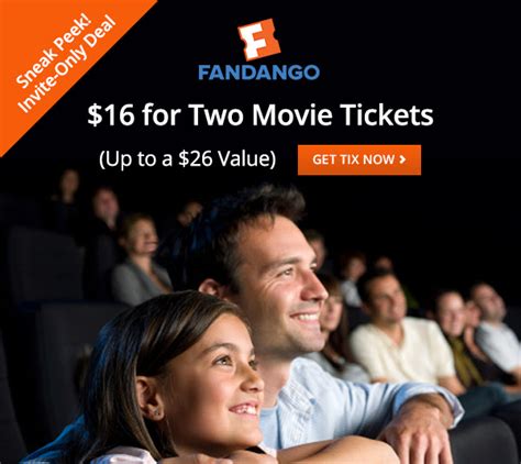 Groupon: 2 Fandango Movie Tickets Only $16 (Up to $26 Value) - Select Email Subscribers