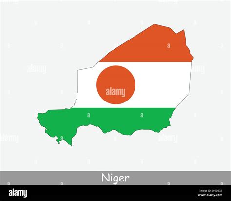 Niger Flag Map. Map of the Republic of the Niger with the Nigerien ...