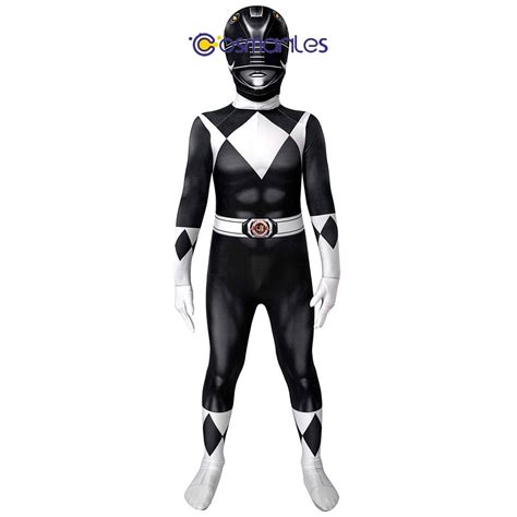 Kids Black Ranger Spandex Printed Cosplay Suit Power Rangers Cosplay Costume