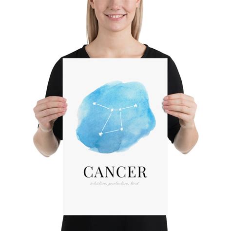 CANCER Watercolor Zodiac Sign Wall Art Print DIGITAL - Etsy