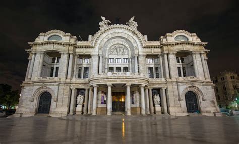 Palacio De Bellas Artes - Palace of Fine Arts, Night Stock Photo ...