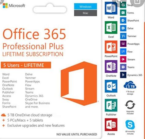 Microsoft Office 365- 2021 Pro Plus Account Lifetime 20 USERS 5 TB ...