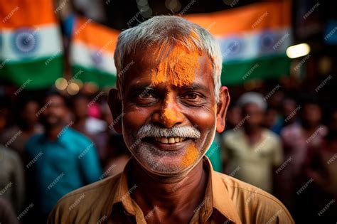 Premium AI Image | 15th august happy independence day of india flag and people