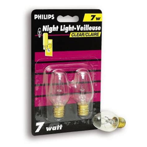 Philips 7 Watt Night Light Clear Candelabra (Small Base) Bulb (2-Pack ...