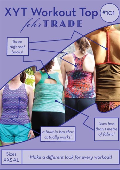 XYT Workout Top PDF Sewing Pattern for Exercise Gear Built | Etsy | Sewing activewear, Workout ...