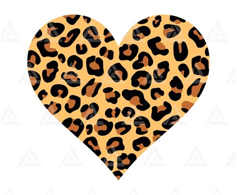 Leopard Heart Svg Cheetah Heart Svg Leopard Print Svg - Etsy