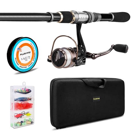 PLUSINNO Telescopic Fishing Rod and Reel Combos FULL Kit, Spinning Fishing... | eBay