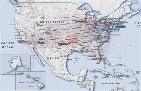 American Airlines Domestic Route Map