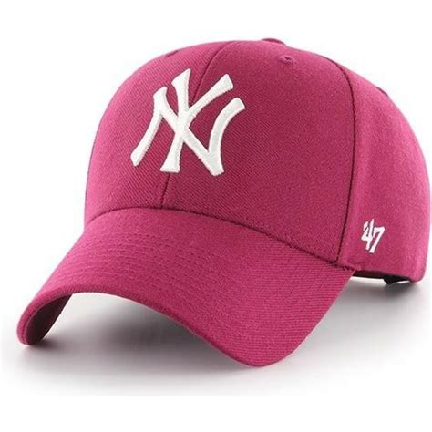 47 Brand Curved Brim New York Yankees MLB MVP Galaxy Pink Snapback Cap: Caphunters.com