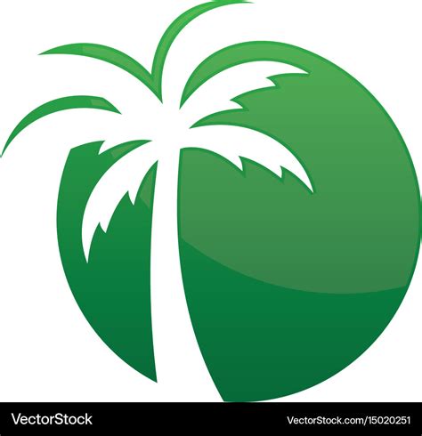 Circle palm tree logo image Royalty Free Vector Image