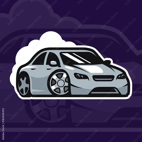 Sport car vector illustration. Drift car logo design. Street racing ...