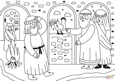 Peter's Denial coloring page | Free Printable Coloring Pages