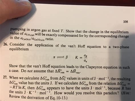 Solved Consider the application of the van't Hoff equation | Chegg.com