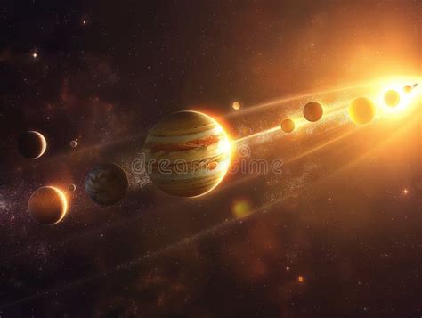 Solar System Planets Aligned in Space Stock Photo - Image of alignment ...