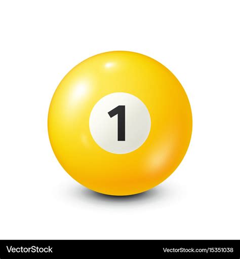 Billiardyellow pool ball with number 1snooker Vector Image