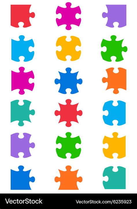 All possible shapes of jigsaw puzzle Royalty Free Vector