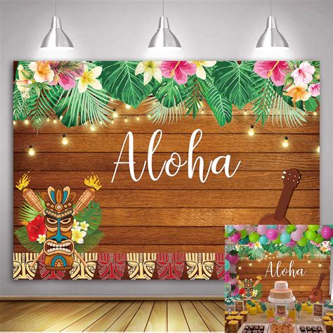 Buy Daniu 7x5FT Aloha Luau Party Backdrop Tropical Hawaiian Flowers ...