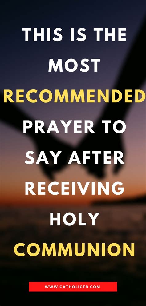 After receiving the Holy communion.. Say this Prayer in 2021 | Power of prayer, Prayers, Sayings