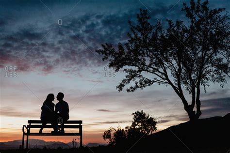 Woman Sitting On Bench Silhouette