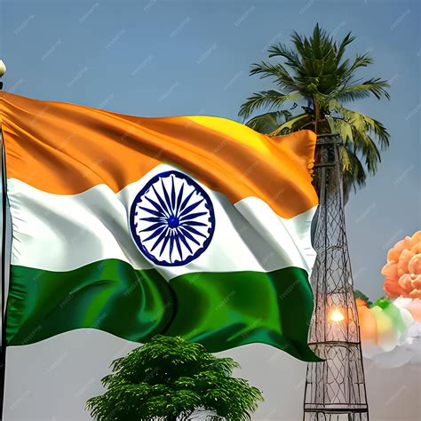 Premium AI Image | 15 August Happy Independence Day Indian Flag