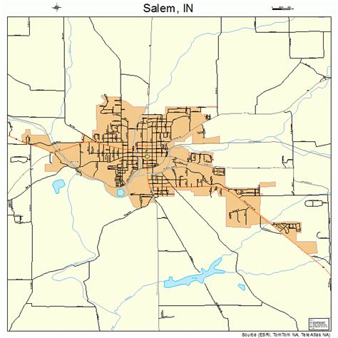 Salem Indiana Street Map 1867464