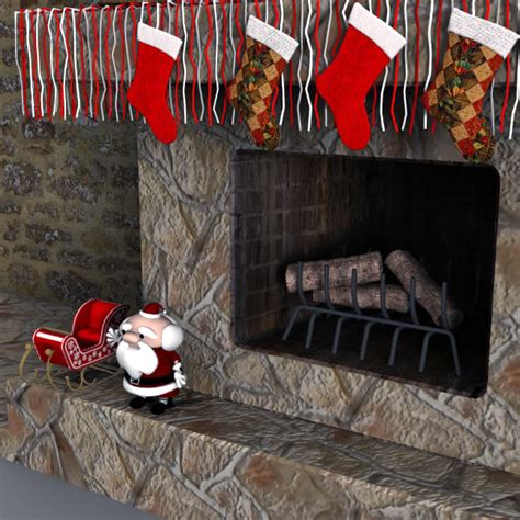 3d christmas fireplace