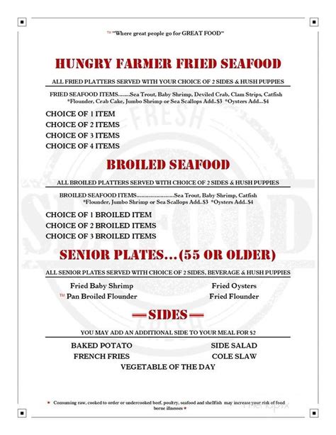 Online Menu of The Hungry Farmer Restaurant, Clinton, NC