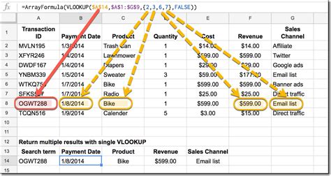 How to return multiple values with VLOOKUP in Google Sheets? - Ben Collins