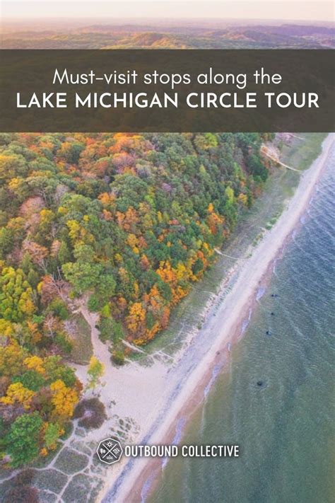 an aerial view of the lake michigan circle tour with text that reads ...